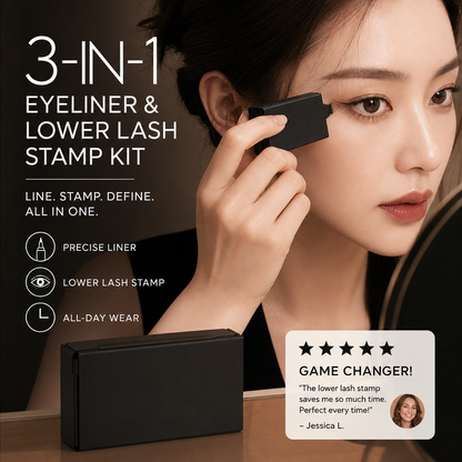 🥳2026 HOT SALE🥳💄✨ 50% OFF! 3‑in‑1 Eyeliner & Lower Lash Stamp Kit – Stamp perfect wings & lashes in seconds. Waterproof, smudge‑proof. No steady hand needed! 👁️🖌️